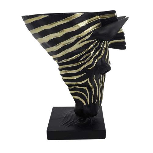 Βάζο Επιτραπέζιο Zebra 253-223-503 21,5x13x25,5cm Black-Gold