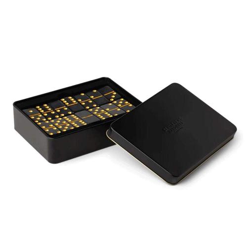 Double Six Dominoes (Σετ 28Τμχ) GEN580UK 15,2x11,4x4,1cm Black-Gold Gentlemen's Hardware