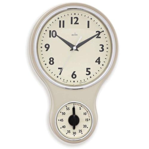 Ρολόι Τοίχου Με Χρονόμετρο Kitchen Time ACCTIM21592 30x19,5x6x5m Cream-Ecru Acctim