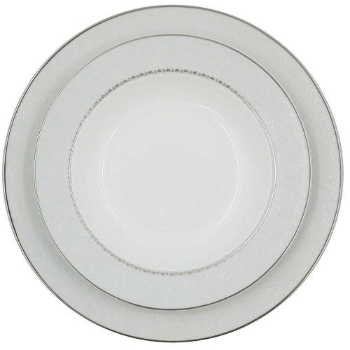 Σερβίτσιο Πιάτα Φαγητού Ανάγλυφο (Σετ 20Τμχ) R08676-20 White-Silver Ankor