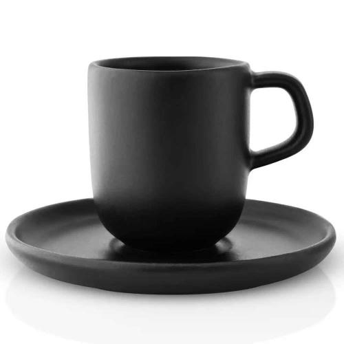 Φλυτζάνι Espresso Με Πιατάκι Stoneware 512705 65ml Black Eva Solo