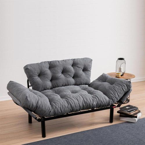 Καναπές Κρεβάτι Pwf-0018 Διθέσιος Υφασμα 071-000662 Γκρι 155X73X85Cm