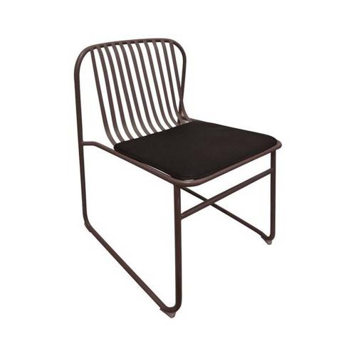 Καρέκλα Stripe Ε540,3 50x54x78cm Sand Brown-Μαξιλάρι Black