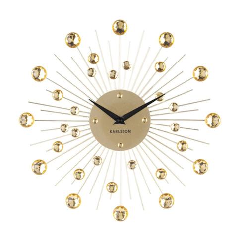 Ρολόι Τοίχου KA4860GD Sunbusts Crystal Medium D.30cm Gold Karlsson