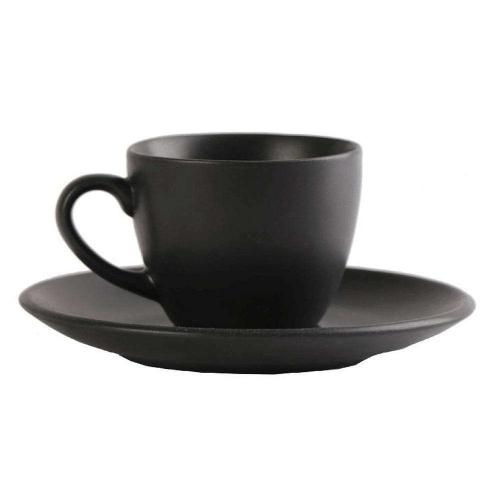Φλιτζάνι Καφέ Με Πιατάκι Morgan OW2050K6 OW2049K6 80ml Black Espiel