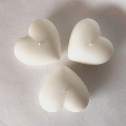 Κερί Heart (Σετ 3Τμχ) #044 4,5x5,5x2,9cm White Jaspers Tabletop