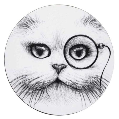 Σουβέρ Cat Monocle (Σετ 4Τμχ) 70003-cm Φ10cm Μελαμίνη White-Black Rory Dobner