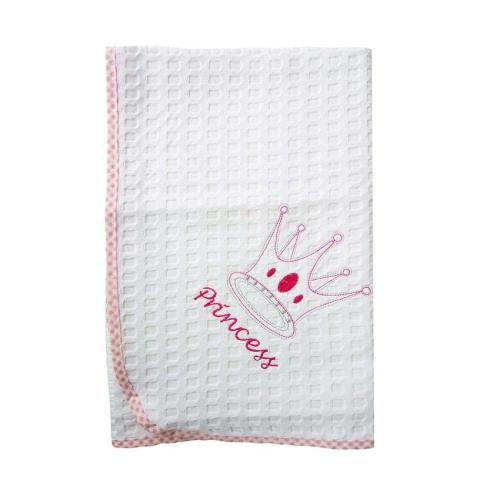 Κουβέρτα Πικέ Βρεφική Princess 33 Λευκό-Ροζ DimCol
