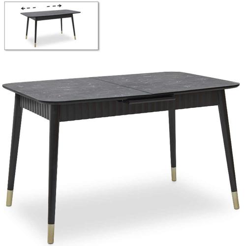 Τραπέζι Επεκτεινόμενο Nero 0222832 124/152x80x74cm Marble Black