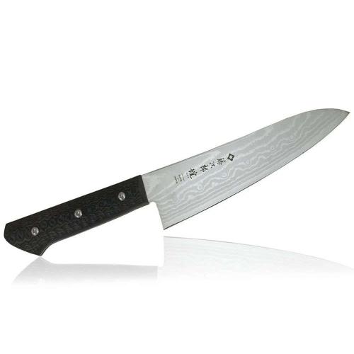 Μαχαίρι Chef Gai F-1352 18cm Από Δαμασκηνό Ατσάλι Silver-Black Tojiro