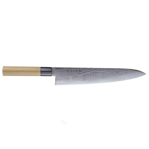Μαχαίρι Chef Shippu FD-596 27cm Από Δαμασκηνό Ατσάλι Silver-Natural Tojiro
