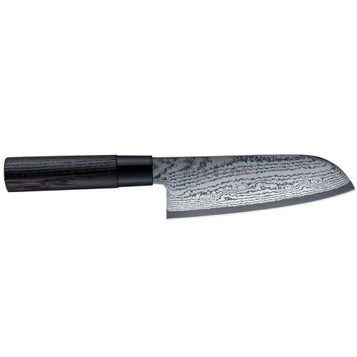 Μαχαίρι Santoku Shippu Black FD-1597 16,5cm Από Δαμασκηνό Ατσάλι Silver-Black Tojiro