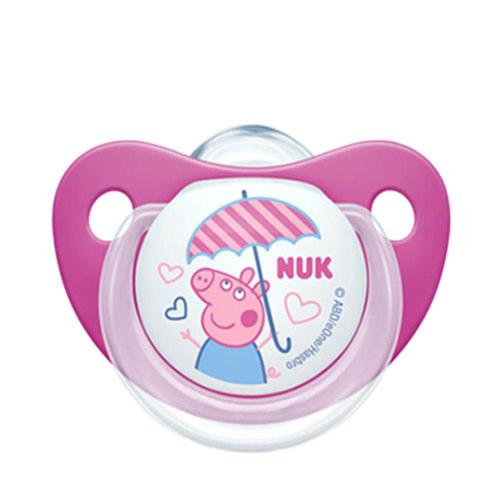Πιπίλα Ορθοδοντική Σιλικόνης Trendline Peppa Pig 10736725 6-18 Μηνών Με Θήκη Pink Nuk