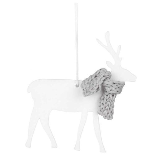 Στολίδι Χριστουγεννιάτικο Winter Forest Deer LBTRD0090208 9x11cm White-Grey Raeder