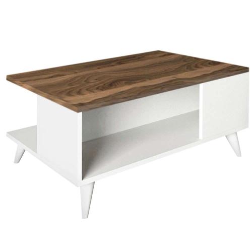 Τραπέζι Σαλονιού Sedra 0228156 90x60x38,6cm White-Walnut