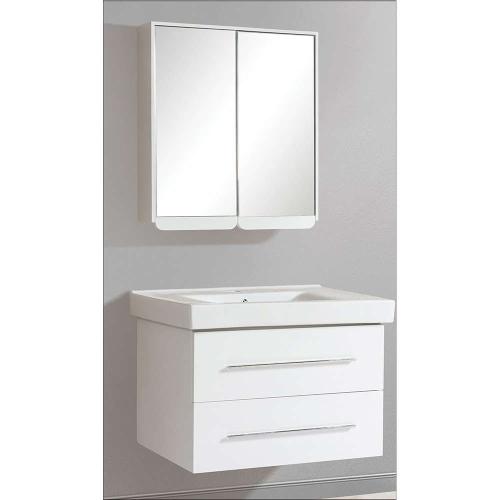 Έπιπλο Μπάνιου Πάγκος Με Νιπτήρα & Καθρέπτη Orno Set-0131 80cm (Σετ 3Τμχ) 80cm White Gloria