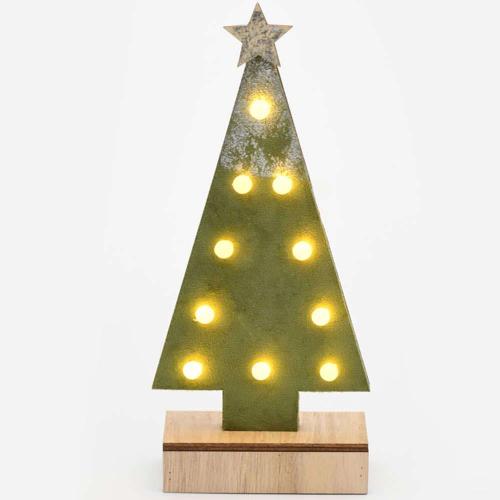 Χριστουγεννιάτικο Διακοσμητικό Επιτραπέζιο Glitter Tree Led X061011210 12,5x4,5x27cm Με Μπαταρίες Green-Gold Aca