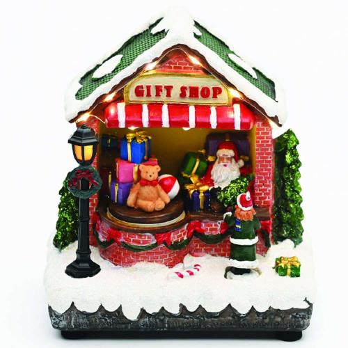 Χριστουγεννιάτικο Διακοσμητικό Επιτραπέζιο Με Μουσική Led Gift Shop X0361 16x10,5x17,5cm Με Μπαταρίες Multi Aca