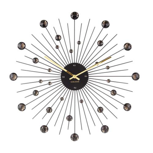 Ρολόι Τοίχου KA4859BK Sunbusts Crystal Large D50cm Black Karlsson