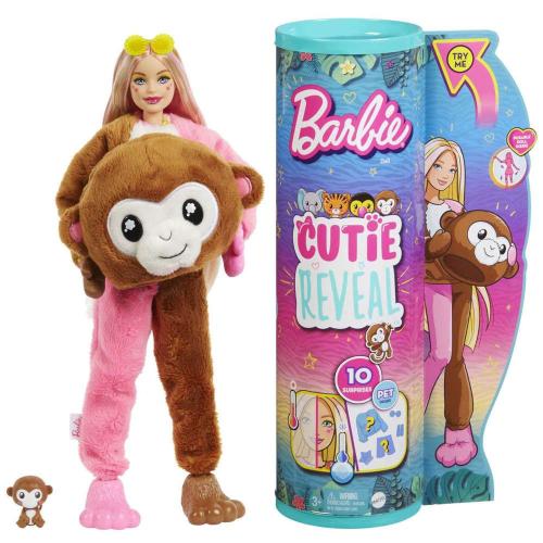 Κούκλα Barbie Cutie Reveal Ζωάκια Ζούγκλας HKR01 Multi Mattel