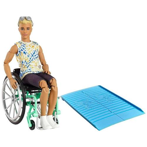 Κούκλα Ken Fashionistas GWX93 Με Αναπηρικό Καροτσάκι Multi Mattel