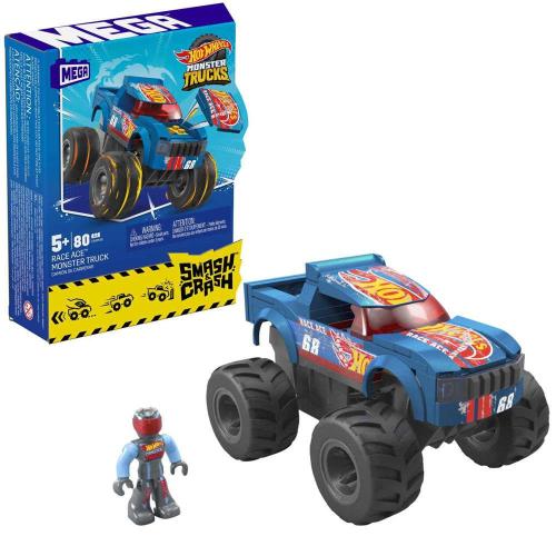 Τουβλάκια Mega Hot Wheels Smash Crash Race Ace Monster HMM49 Multi Mattel