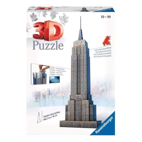 Puzzle 3D Empire State Building 12553 216τμχ 7x14x47cm 10 Ετών+ Natural Ravensburger