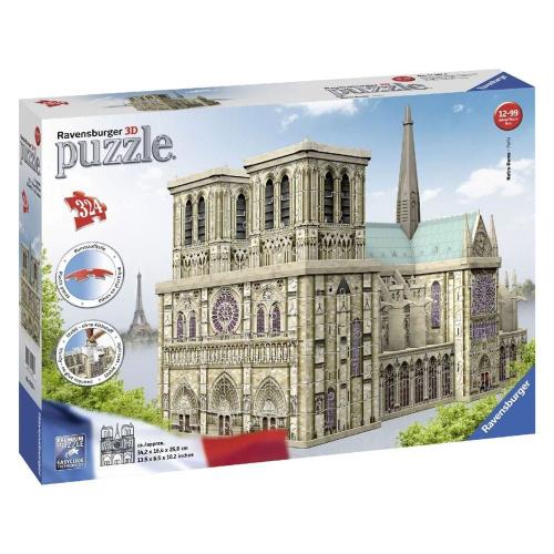 Puzzle 3D Ο Καθεδρικός Ναός Της Παναγίας Των Παρισίων 12523 324τμχ 34x16x26cm 10 Ετών+ Natural Ravensburger