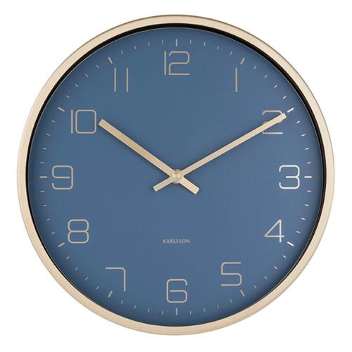 Ρολόι Τοίχου Elegance KA5720BL Φ30cm Μεταλλικό Gold-Blue Karlsson