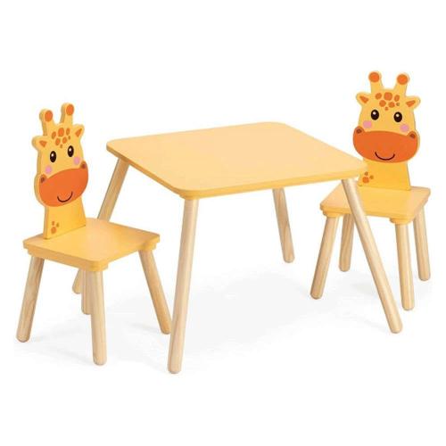 Παιδικό Τραπέζι Και Καρέκλες Giraffe (Σετ 3Τμχ) 55340.02 50x50x38cm/27x27x48cm Multi Navaris