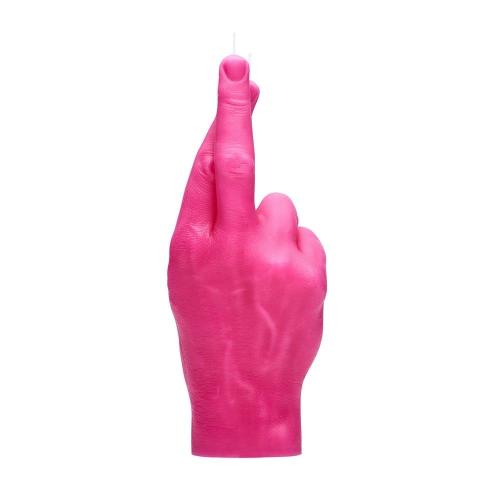Κερί Χειρονομίας Crossed Finger 365gr 20x7x8cms Pink Candle Hand