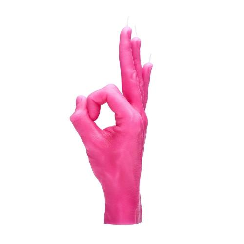 Κερί Χειρονομίας OK 350gr 21x8x8cm Pink Candle Hand