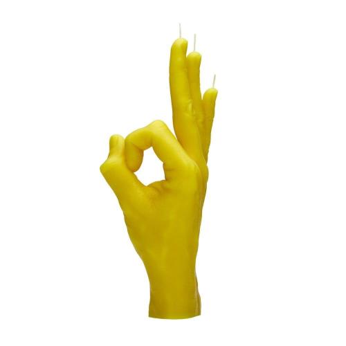 Κερί Χειρονομίας OK 350gr 21x8x8cm Yellow Candle Hand