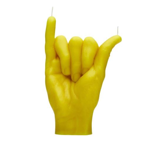 Κερί Χειρονομίας Shaka 350gr 16x11x6cm Yellow Candle Hand
