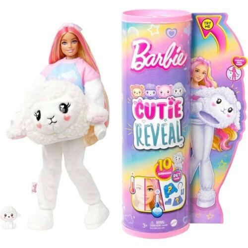Κούκλα Barbie Cutie Αποκαλύψτε Το Προβατάκι HKR03 White Mattel