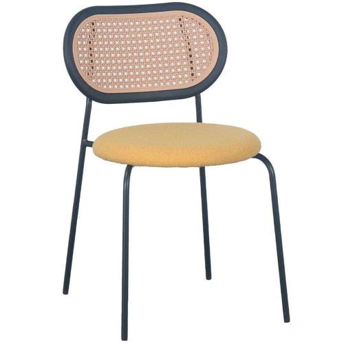Καρέκλα Vintage 03-1063 47x55x76cm Black-Yellow