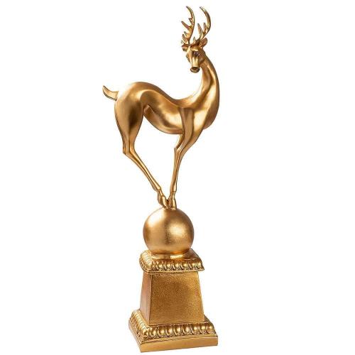 Διακοσμητικό Ελάφι Deer Pose 565TNL1216 15x22x63cm Gold Aberto Design