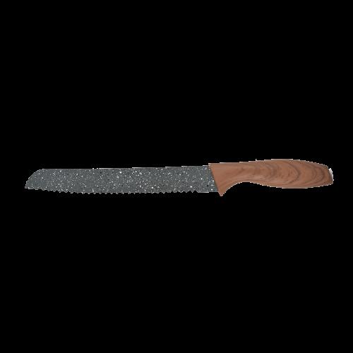 Μαχαίρι Ψωμιού 01-2756 Stone Ανοξείδωτο Ατσάλι Silver-Brown Estia
