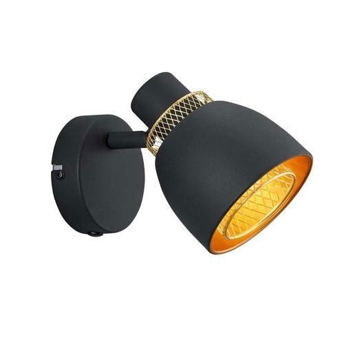 Φωτιστικό Τοίχου Punch R80811032 E14 10x14cm Black-Gold RL Lighting