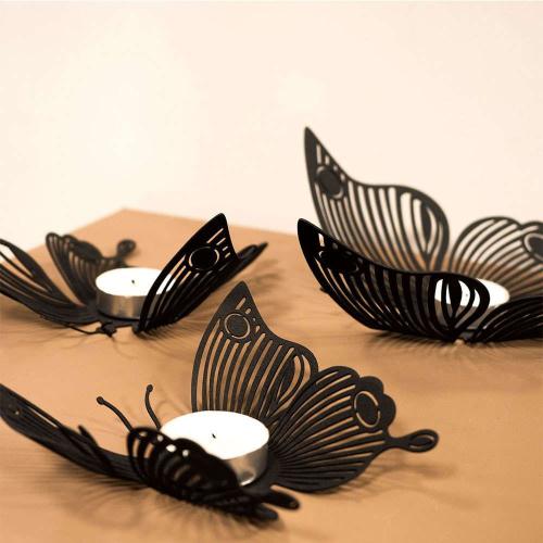 Κηροπήγιο Για Ρεσώ Papilio (Σετ 3Τμχ) 620ATP1108 22x18/16x9/16x13cm Black Aberto Design