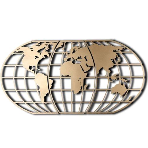 Διακοσμητικό Τοίχου World Map Globe - 805BSG1144 60x120cm Gold Wallity