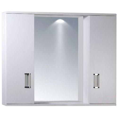 Καθρέπτης Μπάνιου Fino 15-0008 Με 2 Ντουλάπια Και Ένα Φως 72x13,5x55cm White Gloria