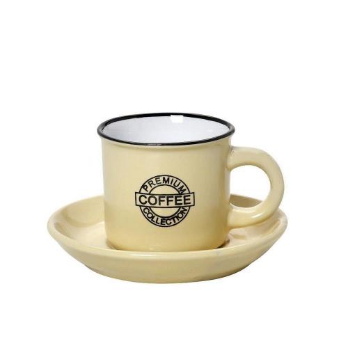 Φλυτζάνι & Πιάτο Coffee Cappuccino 300mlHun310K6 Φ9cm Yellow Espiel