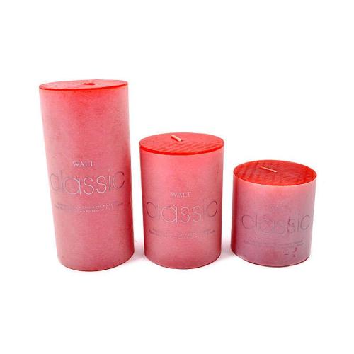 Κερί 373-18-222 SH7x7,5cm Red Σετ 3τμχ