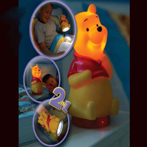 Φωτιστικό Νύκτας Επαναφορτιζόμενο & Φακός Bedside Buddy Winnie The Pooh 65102 Orange Ango