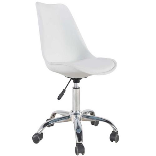 Καρέκλα Γραφείου Bs1300 Λευκό 01-0034 55X48X79-89cm Σετ 2τμχ