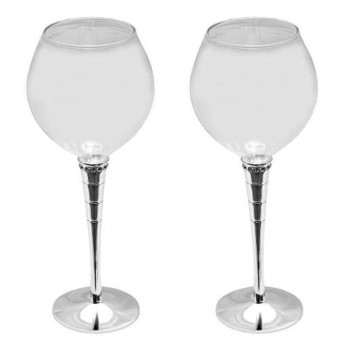 Ποτήρι Κρασιού Γραμμωτό Με Στρας Pet106 (Σετ 2τμχ) Clear Espiel
