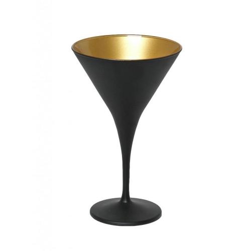 Ποτήρι Martini Κωνικό Maya Mat Σετ 6 τμχ Rab103K6 5Χ17 5cm Black-Gold Espiel