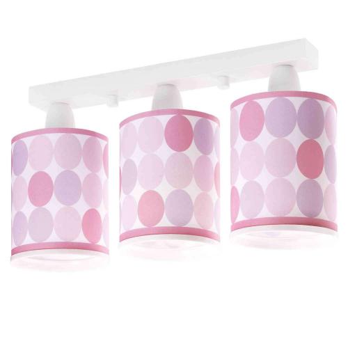 Φωτιστικό Οροφής Τρίφωτο Σε Ράγα Colors 62003 S White-Pink Ango
