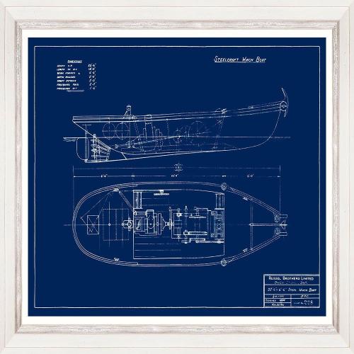 Κάδρο Tugboats Blueprints Iv Fa13404 70X50Cm Blue Mindthegap